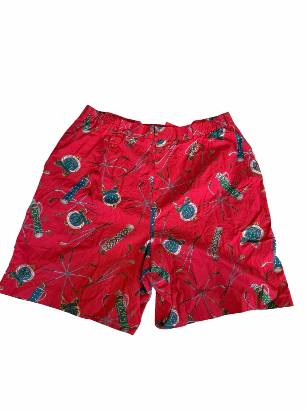 Vintage TAIL Golf Shorts Red Novelty Print USA Made Women’s Size 18